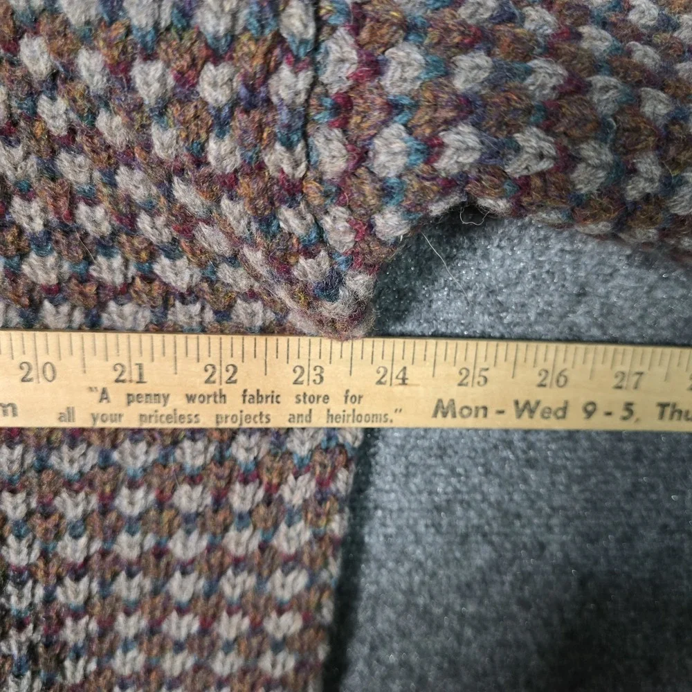 Vintage Eddie Bauer Sweater Men's Large Shetland Wool Knit Multicolor Heavy - Picture 5 of 7